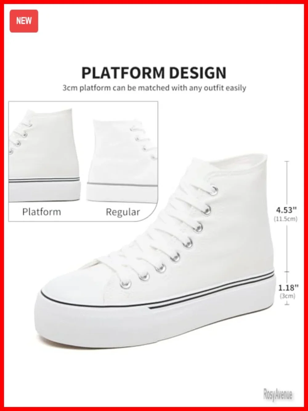 FRACORA Platform Sneakers High Top Canvas Athletic Shoes Lace Up
